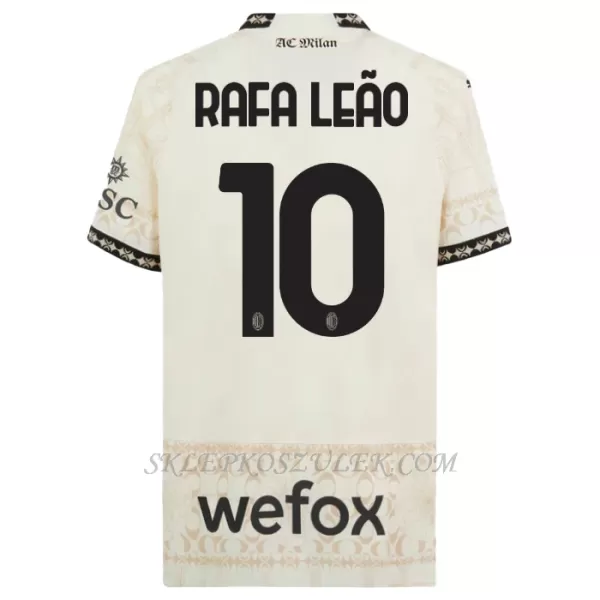 Koszulka Piłkarska AC Milan Rafael Leão 10 Dziecięca Czwarta 2023/24 Biały