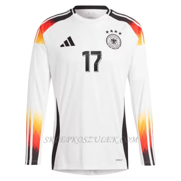Koszulka Piłkarska Niemcy Florian Wirtz 17 Męska Domowa Euro 2024 Długi Rękaw