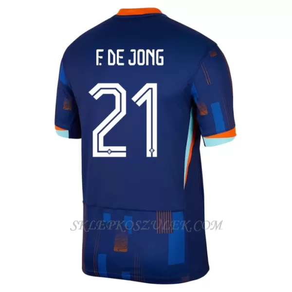 Koszulka Piłkarska Holandia Frenkie de Jong 21 Dziecięca Wyjazdowa Euro 2024