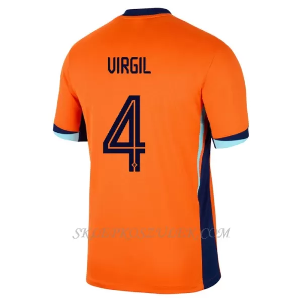 Koszulka Piłkarska Holandia Virgil van Dijk 4 Dziecięca Domowa Euro 2024