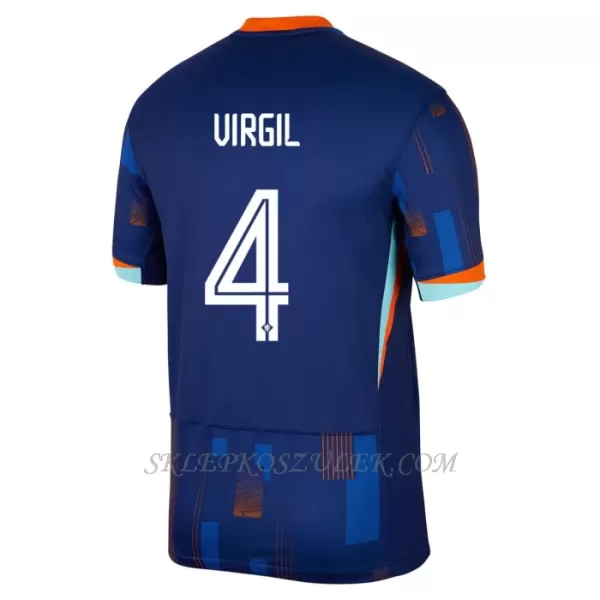 Koszulka Piłkarska Holandia Virgil van Dijk 4 Dziecięca Wyjazdowa Euro 2024
