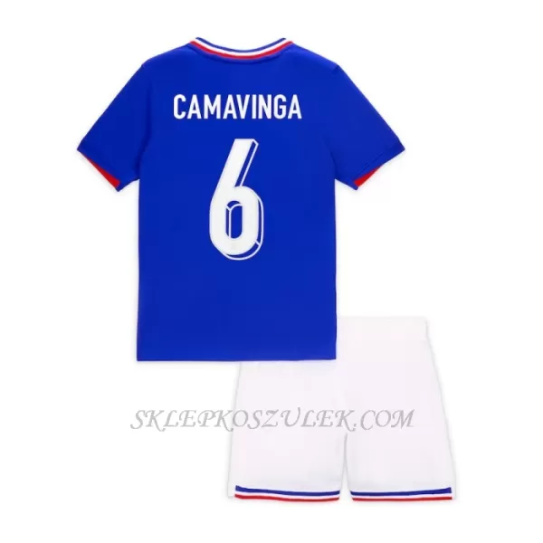 Koszulka Piłkarska Francja Eduardo Camavinga 6 Dziecięca Domowa Euro 2024