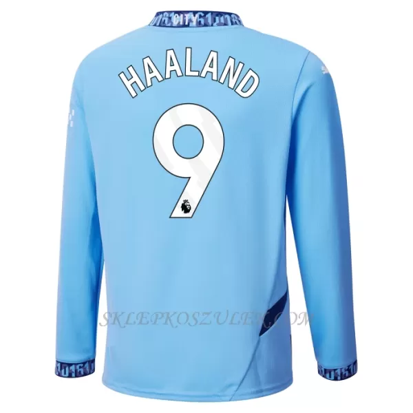 Koszulka Piłkarska Manchester City Erling Haaland 9 Męska Domowa 2024/25 Długi Rękaw