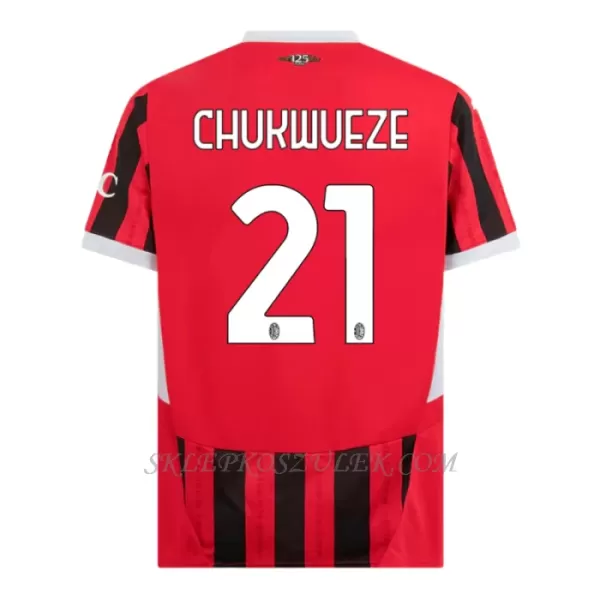 Koszulka Piłkarska AC Milan Chukwueze 21 Dziecięca Domowa 2024/25