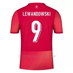 Koszulka Piłkarska Polska Robert Lewandowski 9 Męska Wyjazdowa Euro 2024