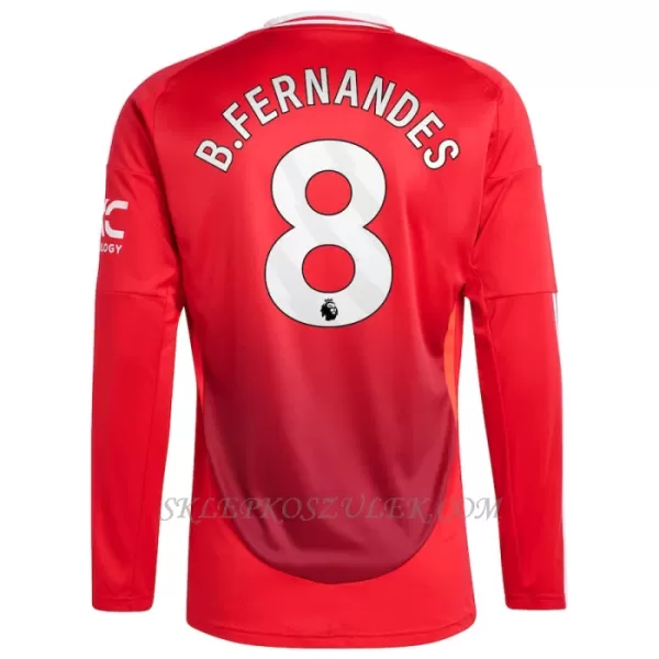 Koszulka Piłkarska Manchester United Bruno Fernandes 8 Męska Domowa 2024/25 Długi Rękaw