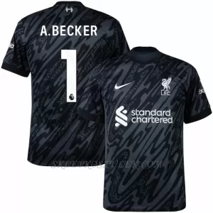 Koszulka Piłkarska Bramkarska Liverpool Alisson Becker 1 Męska 2024/25 Czarny