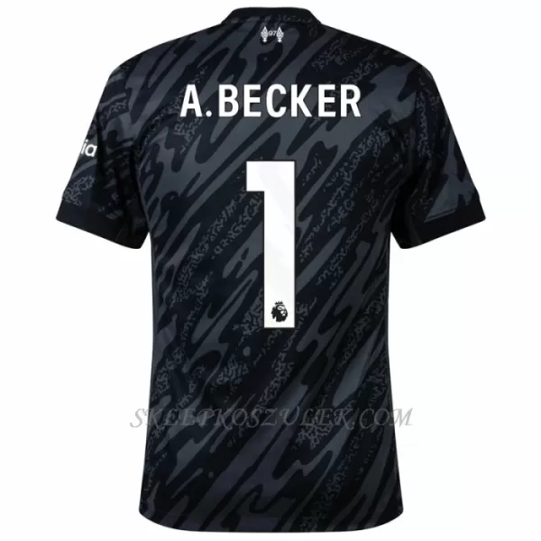 Koszulka Piłkarska Bramkarska Liverpool Alisson Becker 1 Męska 2024/25 Czarny