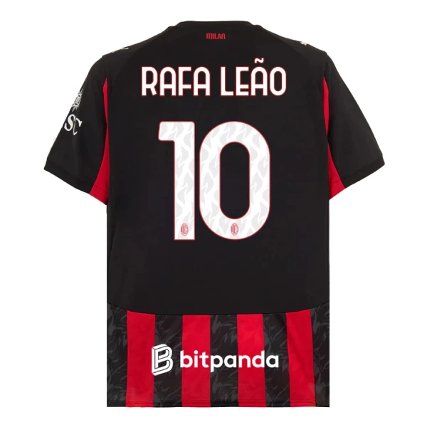 Koszulka Piłkarska AC Milan Rafael Leão 10 Męska Domowa 2025/26