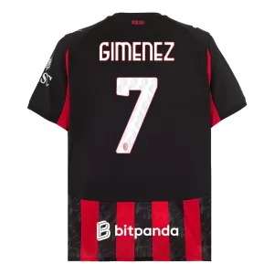 Koszulka Piłkarska AC Milan Santiago Gimenez 7 Męska Domowa 2025/26 Koszulka Piłkarska AC Milan Santiago Gimenez 7 Męska Domowa 2025/26