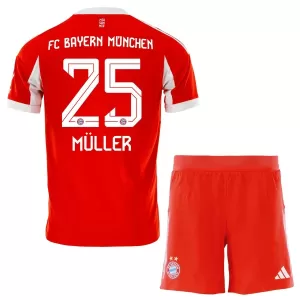 Koszulka Piłkarska FC Bayern Monachium Thomas Müller 25 Dziecięca Domowa 2025/26 Koszulka Piłkarska FC Bayern Monachium Thomas Müller 25 Dziecięca Domowa 2025/26