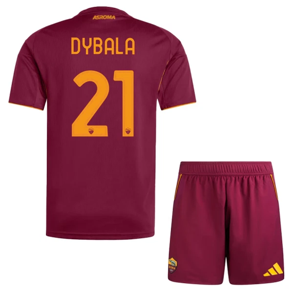 Koszulka Piłkarska AS Roma Paulo Dybala 21 Dziecięca Domowa 2025/26