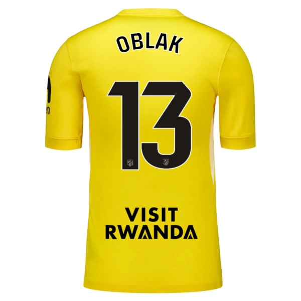 Koszulka Piłkarska Bramkarska Atlético Madryt Jan Oblak 13 Dziecięca 2025/26 Żółty