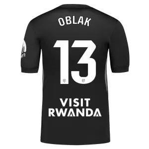 Koszulka Piłkarska Bramkarska Atlético Madryt Jan Oblak 13 Męska 2025/26 Czarny