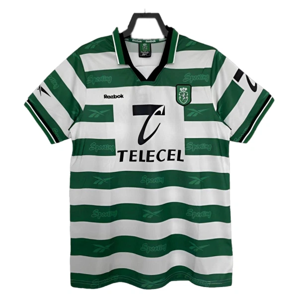 Koszulka Piłkarska Sporting CP 1999-2000 Męska Domowa Koszulka Piłkarska Sporting CP 1999-2000 Męska Domowa