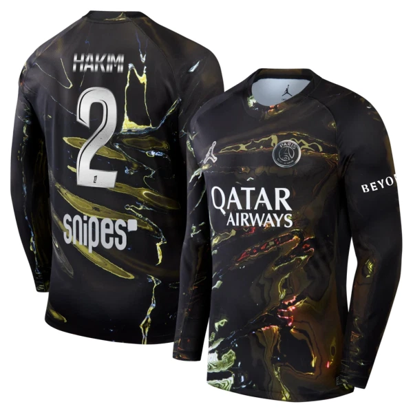 Koszulka Piłkarska Paris Saint-Germain Achraf Hakimi 2 Night Męska 2025/26 Długi Rękaw
