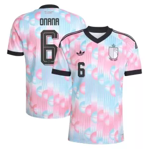 Koszulka Piłkarska Belgia Onana 6 Męska Wyjazdowa Mistrzostwa Świata 2026