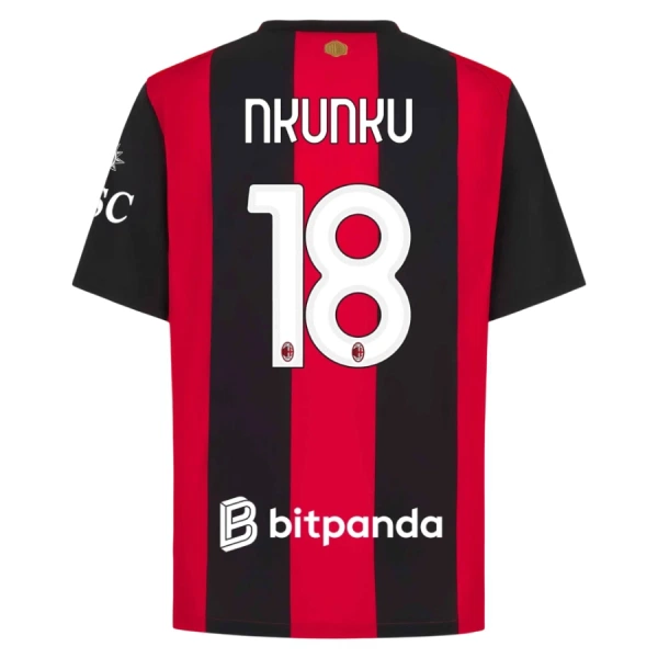 Koszulka Piłkarska AC Milan Christopher Nkunku 18 Męska Domowa 2026/27 Koszulka Piłkarska AC Milan Christopher Nkunku 18 Męska Domowa 2026/27