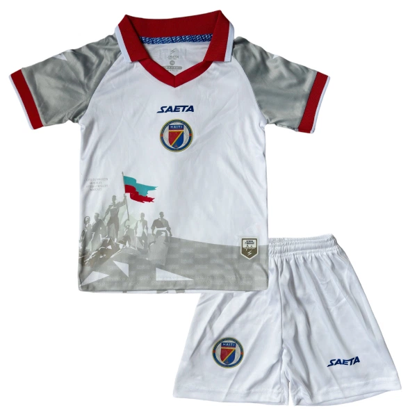 Koszulka Piłkarska Haiti Dziecięca Wyjazdowa Mistrzostwa Świata 2026
