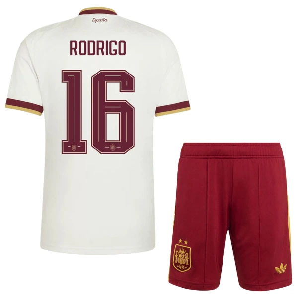 Koszulka Piłkarska Hiszpania 2 Stars Rodrigo Hernández 16 Dziecięca Wyjazdowa Mistrzostwa Świata 2026 Koszulka Piłkarska Hiszpania 2 Stars Rodrigo Hernández 16 Dziecięca Wyjazdowa Mistrzostwa Świata 2026