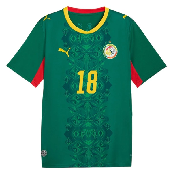 Koszulka Piłkarska Senegal Sarr 18 Męska Wyjazdowa Mistrzostwa Świata 2026