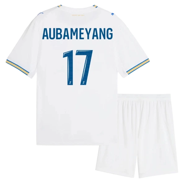 Koszulka Piłkarska Olympique Marsylia Aubameyang 17 Dziecięca Domowa 2026/27 Koszulka Piłkarska Olympique Marsylia Aubameyang 17 Dziecięca Domowa 2026/27