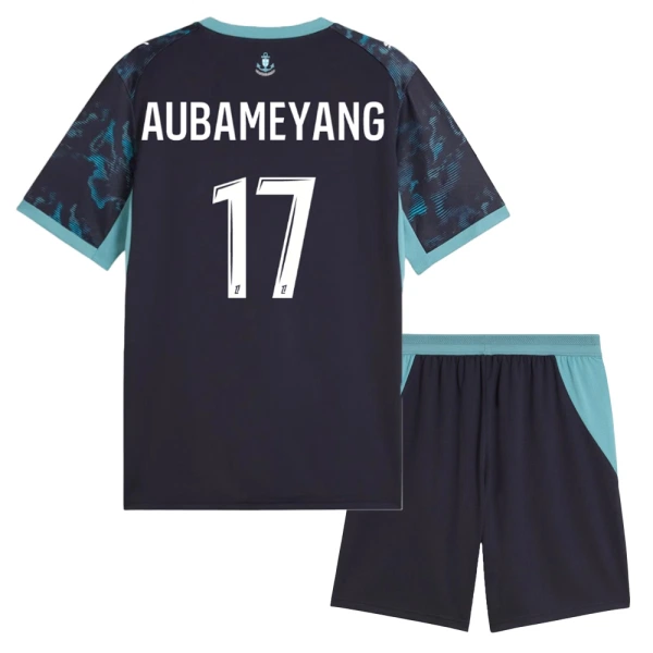 Koszulka Piłkarska Olympique Marsylia Aubameyang 17 Dziecięca Wyjazdowa 2026/27 Koszulka Piłkarska Olympique Marsylia Aubameyang 17 Dziecięca Wyjazdowa 2026/27