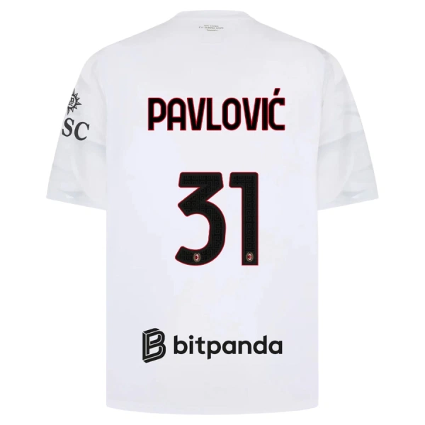Koszulka Piłkarska AC Milan Pavlovic 31 Męska Wyjazdowa 2026/27 Koszulka Piłkarska AC Milan Pavlovic 31 Męska Wyjazdowa 2026/27