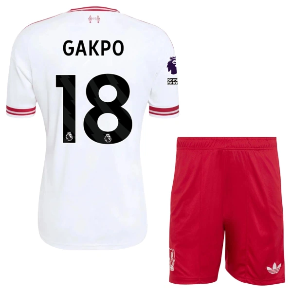 Koszulka Piłkarska Liverpool Cody Gakpo 18 Dziecięca Wyjazdowa 2026/27 Koszulka Piłkarska Liverpool Cody Gakpo 18 Dziecięca Wyjazdowa 2026/27