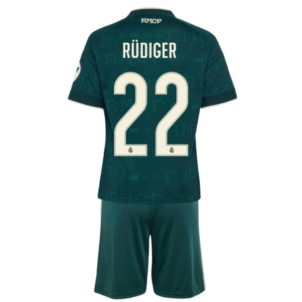 Koszulka Piłkarska Real Madryt Antonio Rüdiger 22 Dziecięca Wyjazdowa 2026/27 Koszulka Piłkarska Real Madryt Antonio Rüdiger 22 Dziecięca Wyjazdowa 2026/27