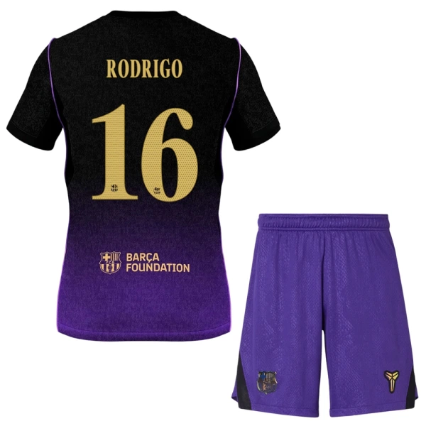 Koszulka Piłkarska FC Barcelona Rodrigo Hernández 16 Dziecięca Wyjazdowa 2026/27 Koszulka Piłkarska FC Barcelona Rodrigo Hernández 16 Dziecięca Wyjazdowa 2026/27