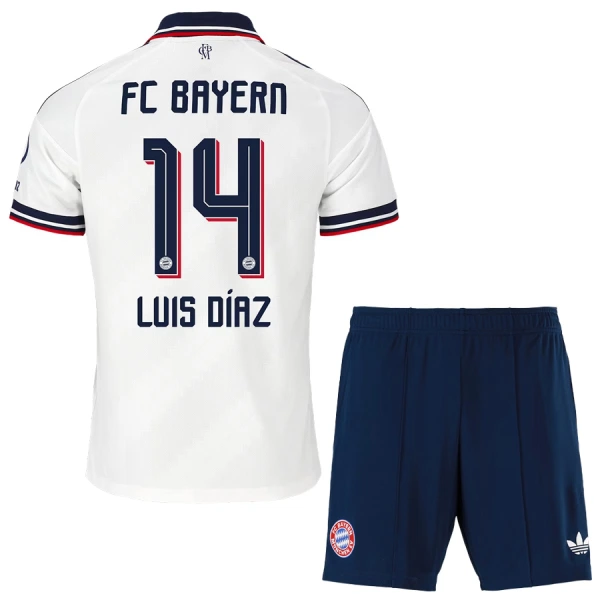 Koszulka Piłkarska FC Bayern Monachium Luis Díaz 14 Dziecięca Wyjazdowa 2026/27 Koszulka Piłkarska FC Bayern Monachium Luis Díaz 14 Dziecięca Wyjazdowa 2026/27