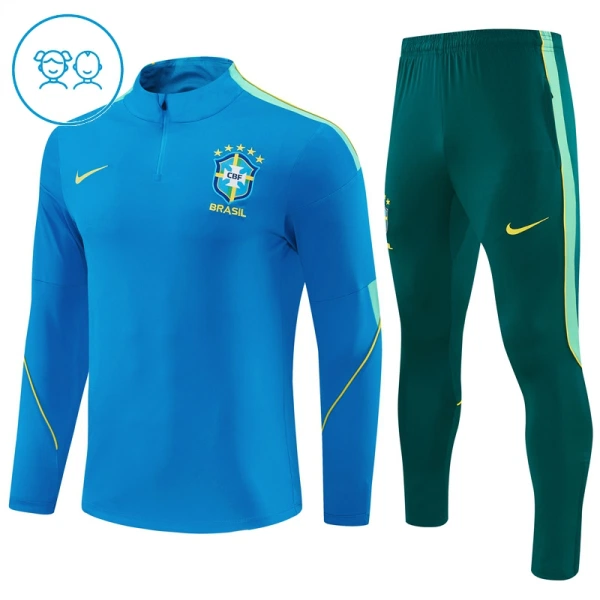 Brazylia Zestaw Bluzy Treningowej Dziecięca 2026/27 Niebieski Brazylia Zestaw Bluzy Treningowej Dziecięca 2026/27 Niebieski