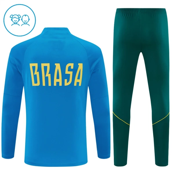 Brazylia Zestaw Bluzy Treningowej Dziecięca 2026/27 Niebieski