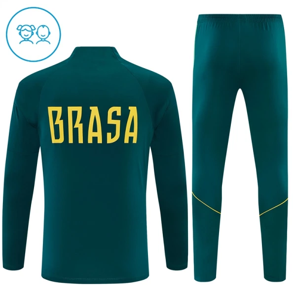 Brazylia Zestaw Bluzy Treningowej Dziecięca 2026/27 Zielony
