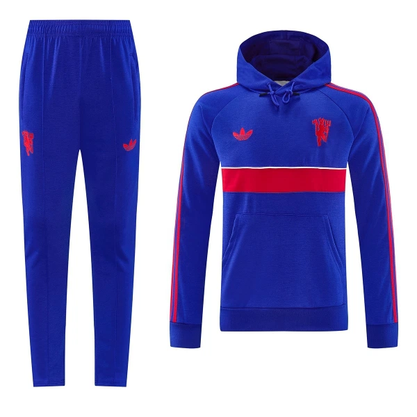 Manchester United Bluza z kapturem i zestaw treningowy Męska 2026/27 Niebieski Manchester United Bluza z kapturem i zestaw treningowy Męska 2026/27 Niebieski