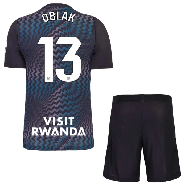 Koszulka Piłkarska Bramkarska Atlético Madryt Jan Oblak 13 Dziecięca 2026/27 Czarny
