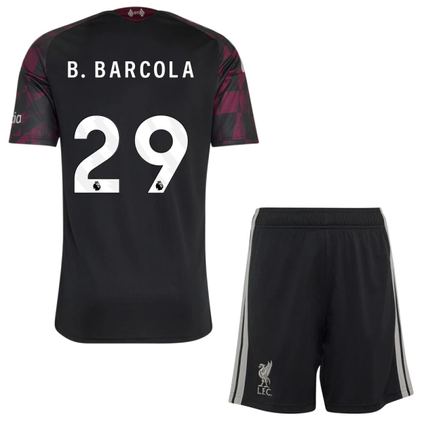 Koszulka Piłkarska Liverpool B. Barcola 29 Dziecięca Alternatywna 2026/27 Koszulka Piłkarska Liverpool B. Barcola 29 Dziecięca Alternatywna 2026/27
